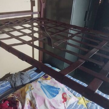 Destroyed bunk bed